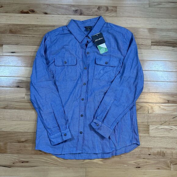 Eddie Bauer Womens Firelight Flannel Shirt Blue Size Small Tencel Outdoor - Picture 1 of 7